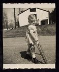 Child with Polio and Crutches